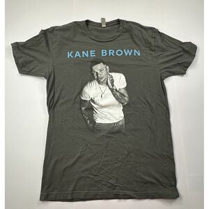Kane Brown Shirt Men Size Medium Gray Concert‎ Tour Shirt Line Up on Back VGUC